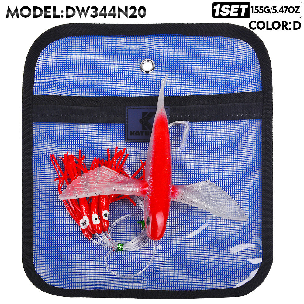 KATUYSHA Trolling Lure Set 1 Set Flying Fish Shape Bionic Lure Squid Tuna Mahi Sea Fishing Lure