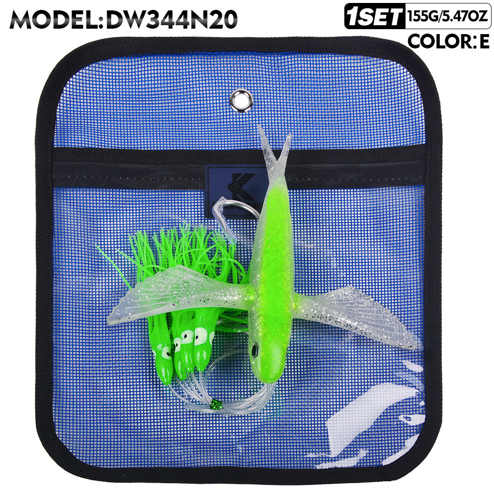 KATUYSHA Trolling Lure Set 1 Set Flying Fish Shape Bionic Lure Squid Tuna Mahi Sea Fishing Lure
