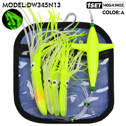 KATUYSHA Trolling Lure Set 1 Set Rotating Bullet Head Propeller Squid Bionic Lure Tuna Mahi Sea Fishing Lure