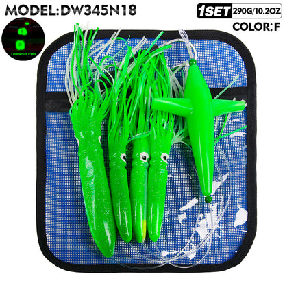 KATUYSHA Trolling Lure Set 1 Set Rotating Bullet Head Propeller Squid Bionic Lure Tuna Mahi Sea Fishing Lure