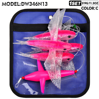 PROBEROS DW346 Flying Fish Trolling Lure Set for Tuna & Mahi