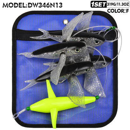 PROBEROS DW346 Flying Fish Trolling Lure Set for Tuna & Mahi