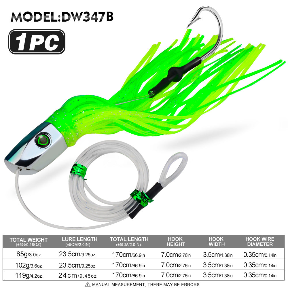 PROBEROS Trolling Lure Big Game Deep Sea Fishing Lure for Marlin Tuna Wahoo 1 Pc