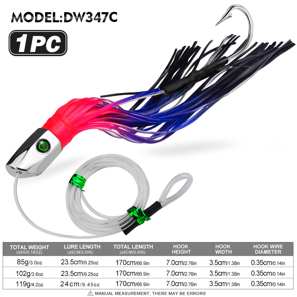 PROBEROS Trolling Lure Big Game Deep Sea Fishing Lure for Marlin Tuna Wahoo 1 Pc