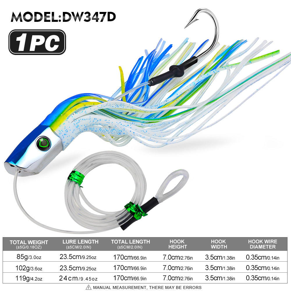 PROBEROS Trolling Lure Big Game Deep Sea Fishing Lure for Marlin Tuna Wahoo 1 Pc