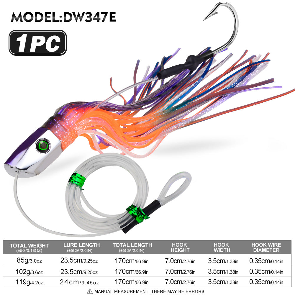 PROBEROS Trolling Lure Big Game Deep Sea Fishing Lure for Marlin Tuna Wahoo 1 Pc