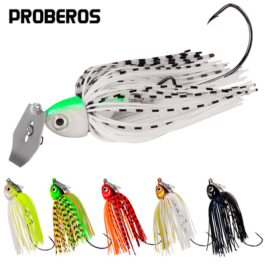 proberos 6pc Fishing Lures 3pcs 7cm 10g Blade Metal Bait With Rubber Skirt Artificial Wobbler Buzzbait Jigging Lure Spinner Bait