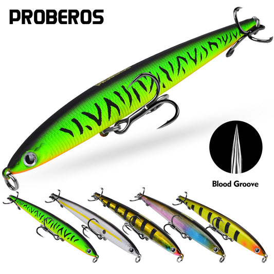 PROBEROS 5pcs Premium Minnow Fishing Lure Set - Realistic Crankbait Lures for Bass Fishing - Durable and Lightweight Tackle 25.4g/13.2cm