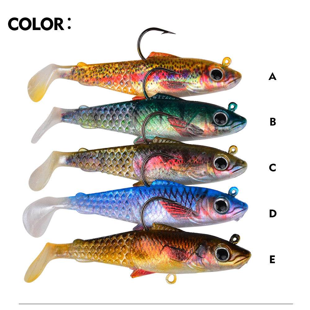 PROBEROS® 5PCS Hot Sale T Tail Silicone Soft Fishing Bait Jig Head Lure Artificial Bait 15G 18G 21G 29G 36G Rubber Baits for Sea Bass Carp Spoon Tackle - Proberos
