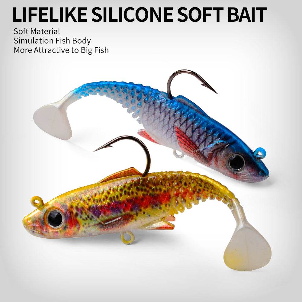 PROBEROS® 5PCS Hot Sale T Tail Silicone Soft Fishing Bait Jig Head Lure Artificial Bait 15G 18G 21G 29G 36G Rubber Baits for Sea Bass Carp Spoon Tackle - Proberos