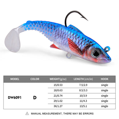 SUNLURE DW6091 Soft VIB Swimbait Jig Head Lure 15g-36g