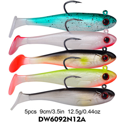 SUNLURE DW6092 Jig Head Paddle Tail Swimbait 5Pcs | 6.5g/12.5g
