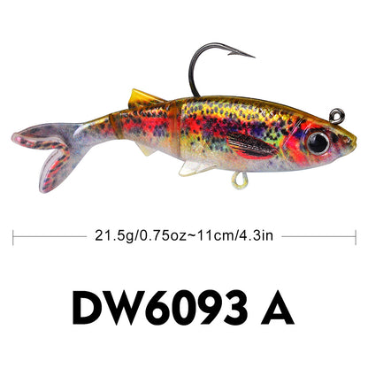 Sunlure DW6093 Split Tail Soft VIB Swimbait Jig Head 8.2g-26.7g