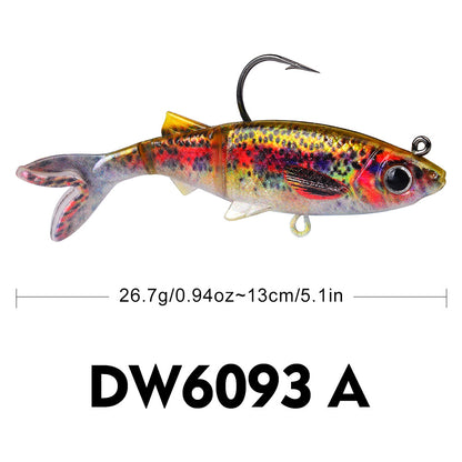 Sunlure DW6093 Split Tail Soft VIB Swimbait Jig Head 8.2g-26.7g