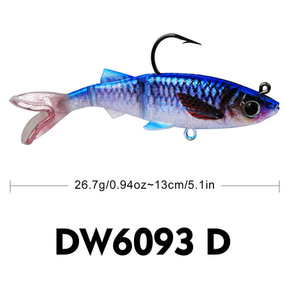Sunlure DW6093 Split Tail Soft VIB Swimbait Jig Head 8.2g-26.7g