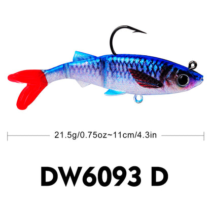 Sunlure DW6093 Split Tail Soft VIB Swimbait Jig Head 8.2g-26.7g