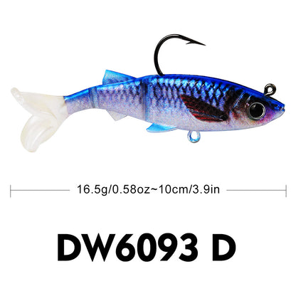 Sunlure DW6093 Split Tail Soft VIB Swimbait Jig Head 8.2g-26.7g