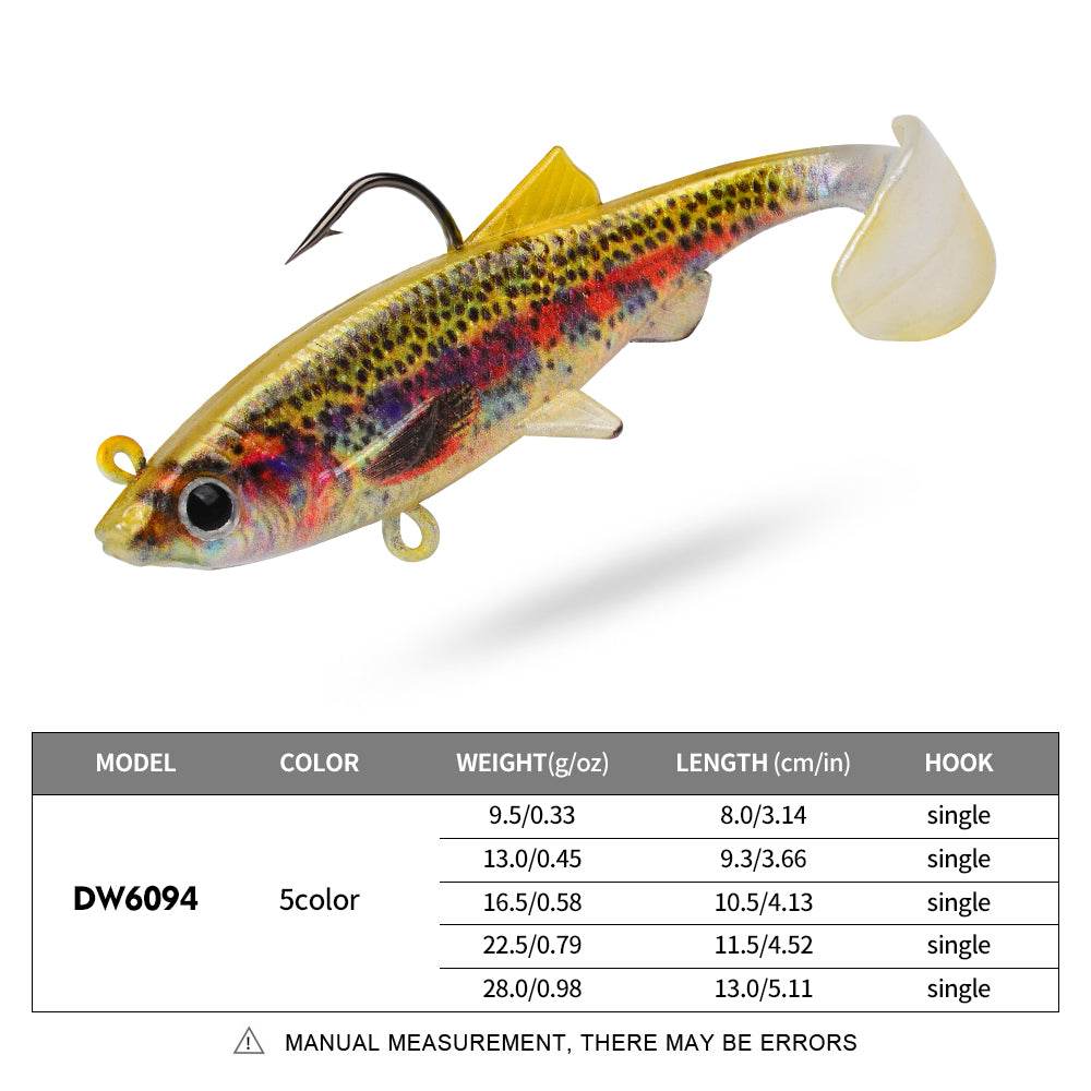 PROBEROS® 5pcs Premium Soft Fishing Lure Set Artificial Bait for Outdoor Tackle and Freshwater Fishing Adventures 9.5g 13g 16.5g 22.5g 28g - Proberos