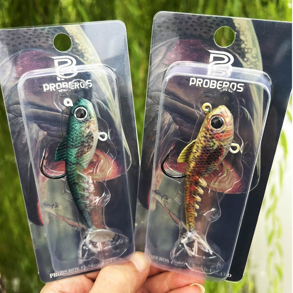 PROBEROS® 5pcs Premium Soft Artificial Bait Silicone Fishing Lures with Sharp Hooks for Saltwater and Freshwater Fishing - Lifelike Design - Proberos