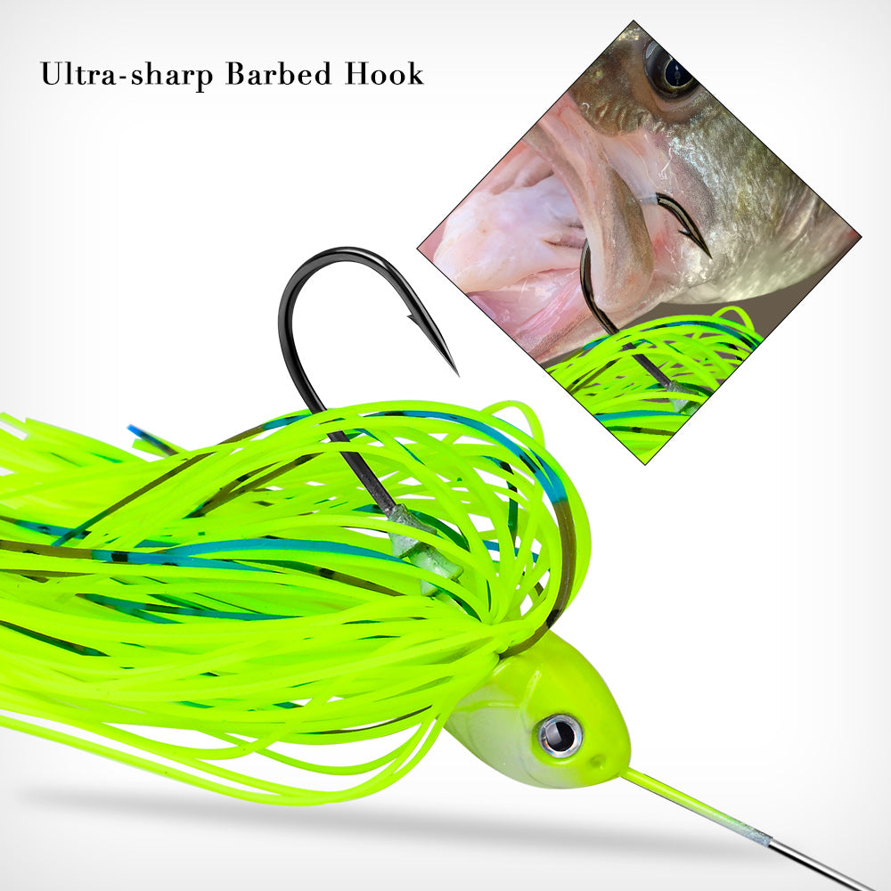 PROBEROS Spinnerbait Fishing Lure, Hard Metal Jig Spinner Baits Kits Swimbait for Bass Trout Pike Salmon Walleye Freshwater Saltwater 14g 17g