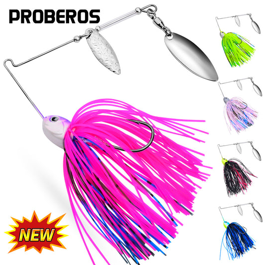 PROBEROS  5pc New Bearded Man Lure Bait Tassel Anti-hanging Bottom Bionic Bait 3D Eyes Spinner Bait Wholesale
