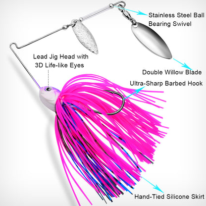 Proberos DW610 Spinnerbait Fishing Lure for Bass Trout 14g 17g