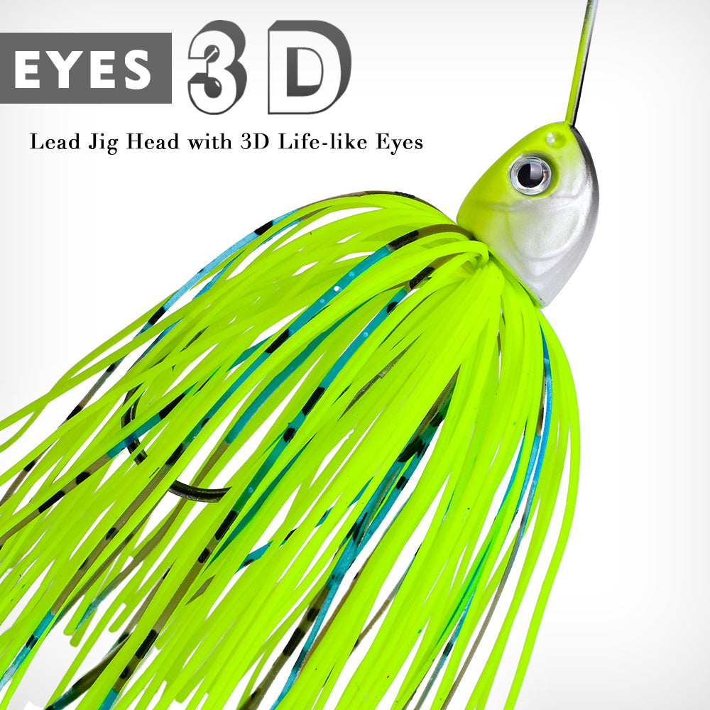 PROBEROS Spinnerbait Fishing Lure, Hard Metal Jig Spinner Baits Kits Swimbait for Bass Trout Pike Salmon Walleye Freshwater Saltwater 14g 17g