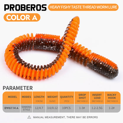 SUNLURE DW6114  Ribbed Soft Plastic Worms 20PCS 3.6g/12cm Sinking Ribbed Worms for Bass Fishing &nbsp;for Drop Shot  Wacky Rigs