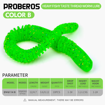 SUNLURE DW6114  Ribbed Soft Plastic Worms 20PCS 3.6g/12cm Sinking Ribbed Worms for Bass Fishing &nbsp;for Drop Shot  Wacky Rigs