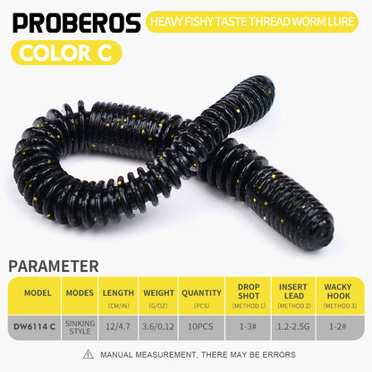 SUNLURE DW6114  Ribbed Soft Plastic Worms 20PCS 3.6g/12cm Sinking Ribbed Worms for Bass Fishing &nbsp;for Drop Shot  Wacky Rigs