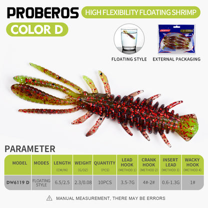 Sunlure DW6118 20PCS Crayfish Soft Baits Lure 6.5cm Sinking Floating