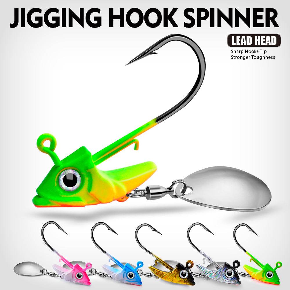 PROBEROS® 5PC Metal Spoons 7g 10g 15g Jigs Fishhook Fishing Lures Sinking Sequin Jigging Bait Jig Head Baits Baits Tackle Fishing Hook - Proberos
