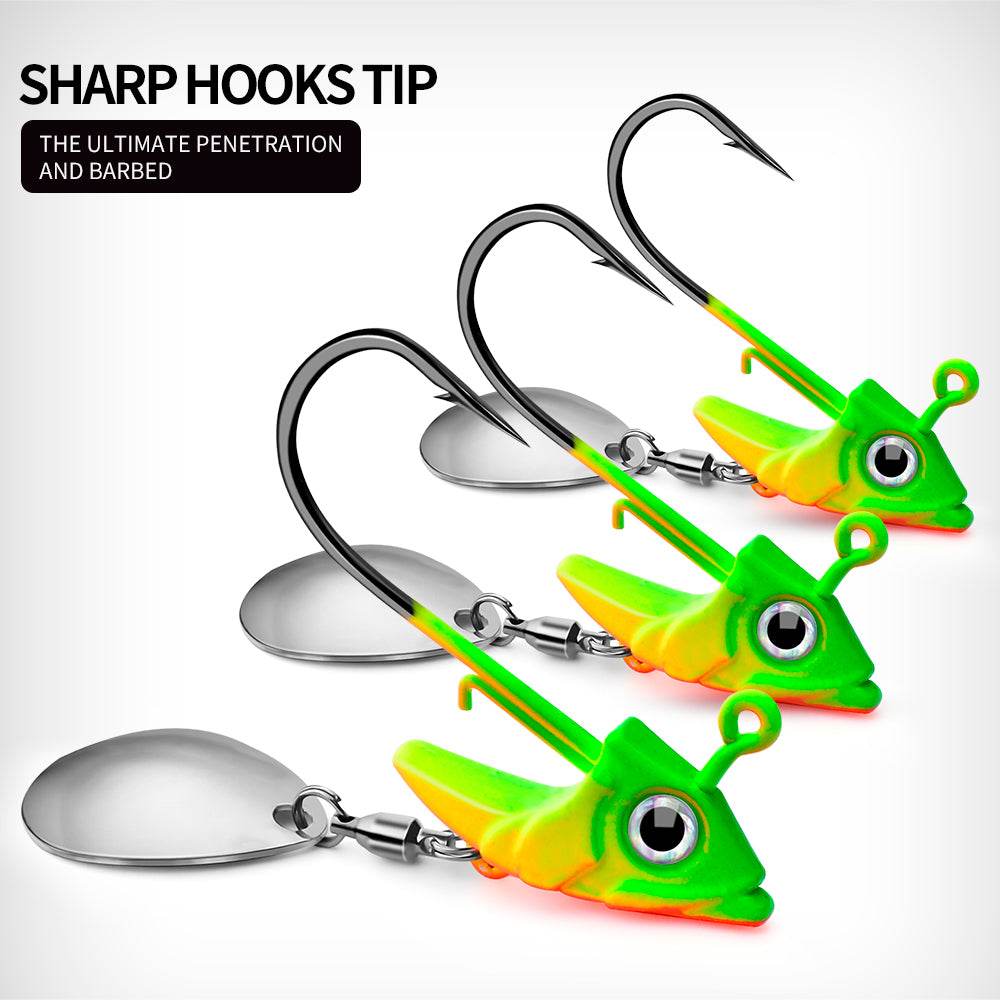 PROBEROS® 5PC Metal Spoons 7g 10g 15g Jigs Fishhook Fishing Lures Sinking Sequin Jigging Bait Jig Head Baits Baits Tackle Fishing Hook - Proberos