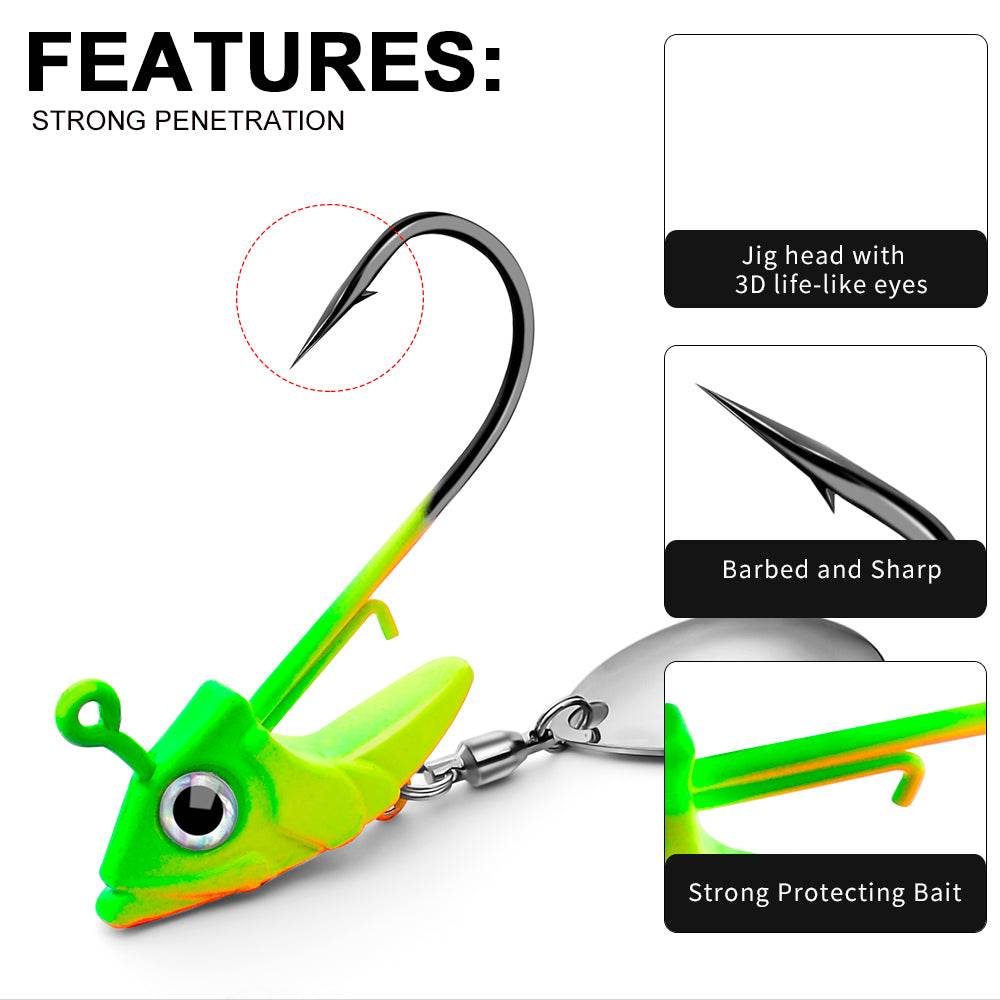 PROBEROS® 5PC Metal Spoons 7g 10g 15g Jigs Fishhook Fishing Lures Sinking Sequin Jigging Bait Jig Head Baits Baits Tackle Fishing Hook - Proberos