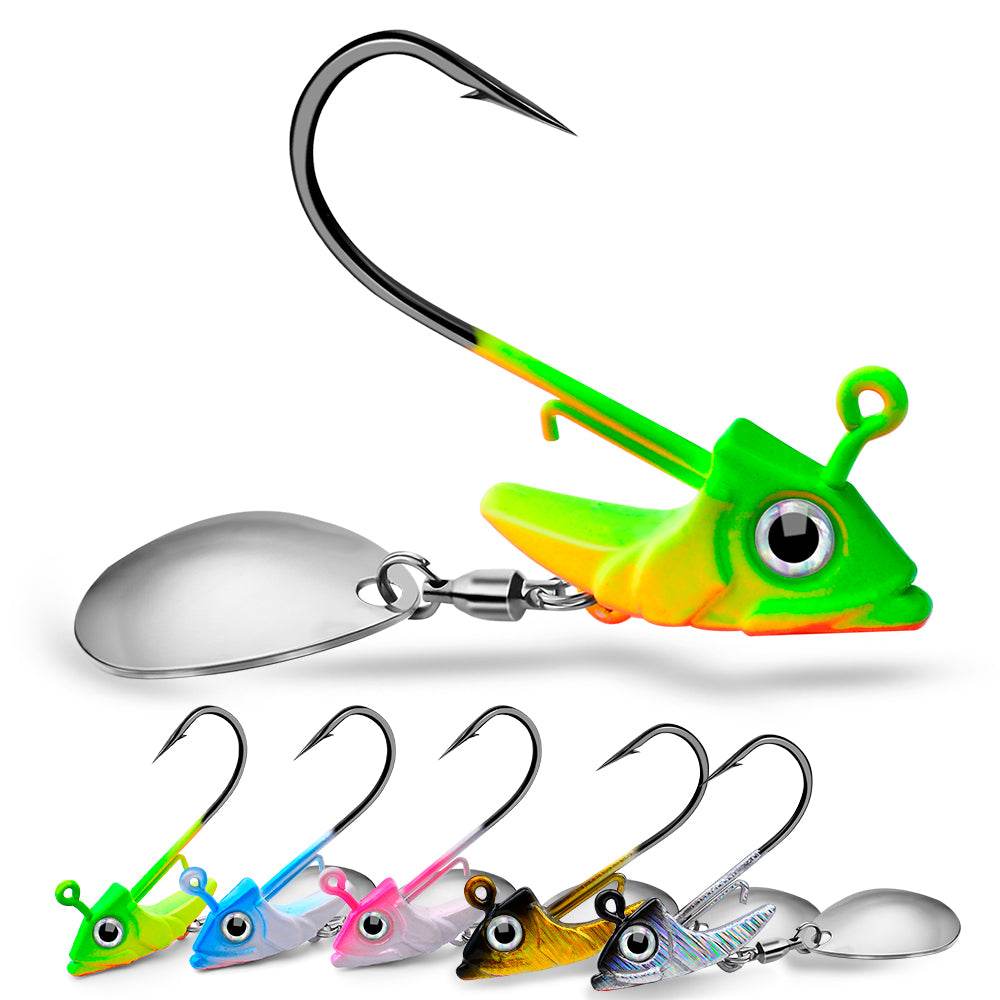 PROBEROS® 5PC Metal Spoons 7g 10g 15g Jigs Fishhook Fishing Lures Sinking Sequin Jigging Bait Jig Head Baits Baits Tackle Fishing Hook - Proberos