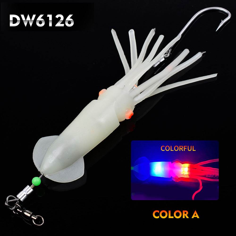 PROBEROS® 1Pcs 26cm Luminous Octopus Skirts 64g Saltwater Glow Squid Skirts Grouper Tuna jig Artificial Bait Outdoor Fishing - Proberos