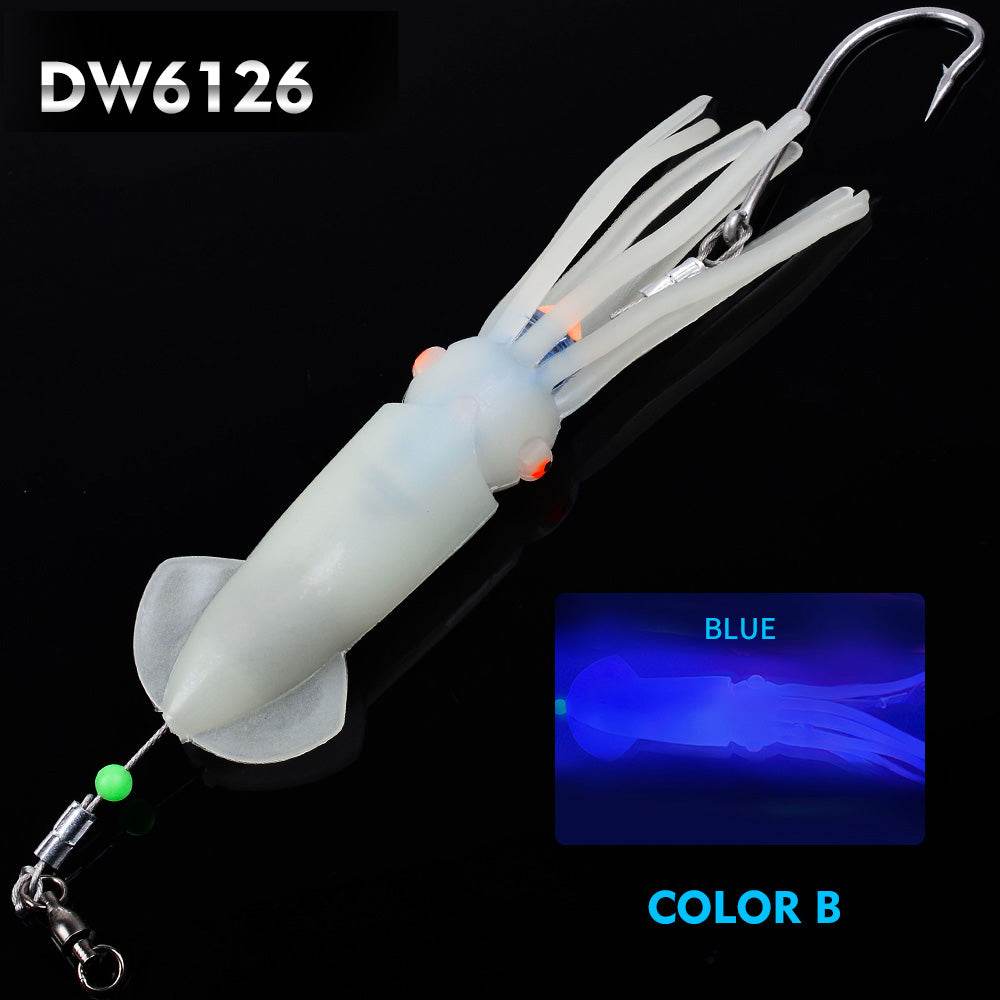PROBEROS® 1Pcs 26cm Luminous Octopus Skirts 64g Saltwater Glow Squid Skirts Grouper Tuna jig Artificial Bait Outdoor Fishing - Proberos