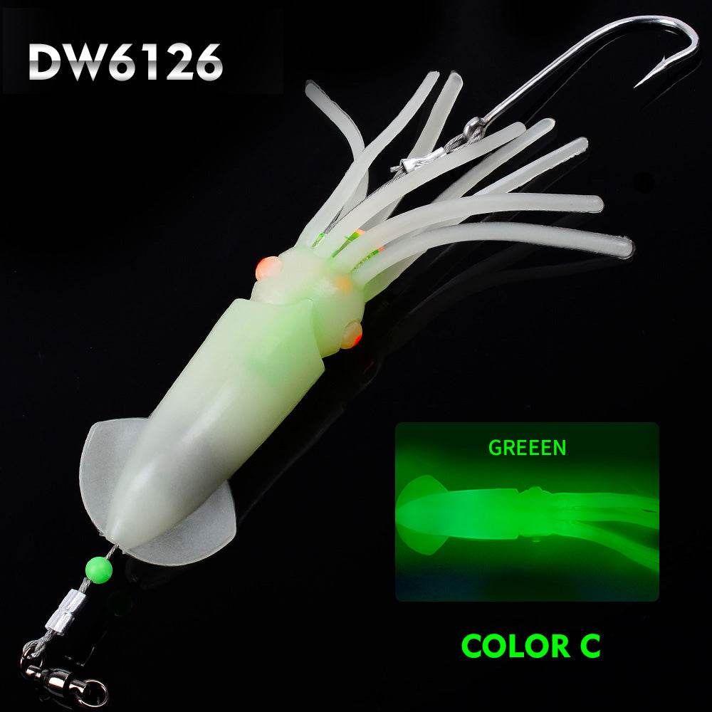 PROBEROS® 1Pcs 26cm Luminous Octopus Skirts 64g Saltwater Glow Squid Skirts Grouper Tuna jig Artificial Bait Outdoor Fishing - Proberos