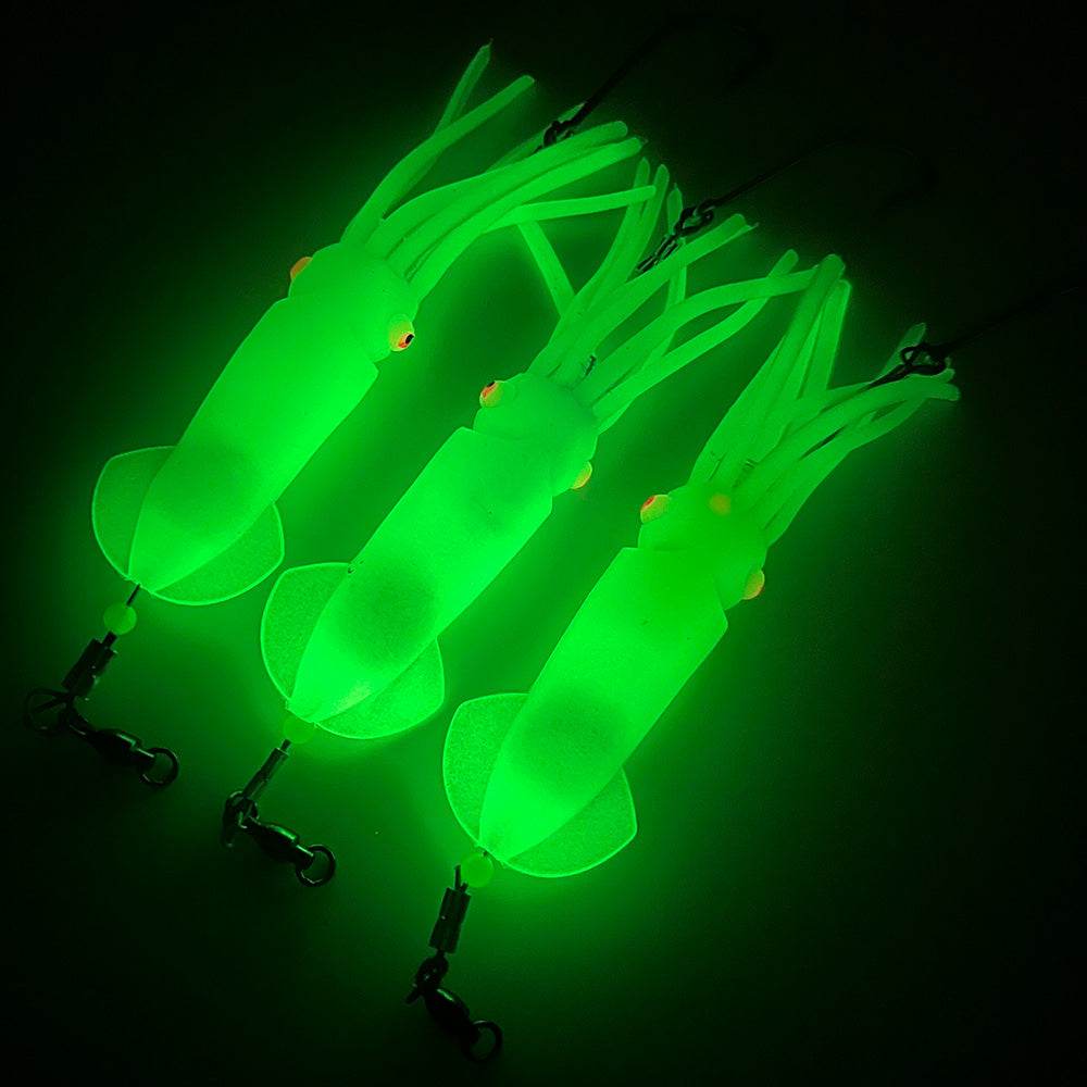 PROBEROS® 1Pcs 26cm Luminous Octopus Skirts 64g Saltwater Glow Squid Skirts Grouper Tuna jig Artificial Bait Outdoor Fishing - Proberos