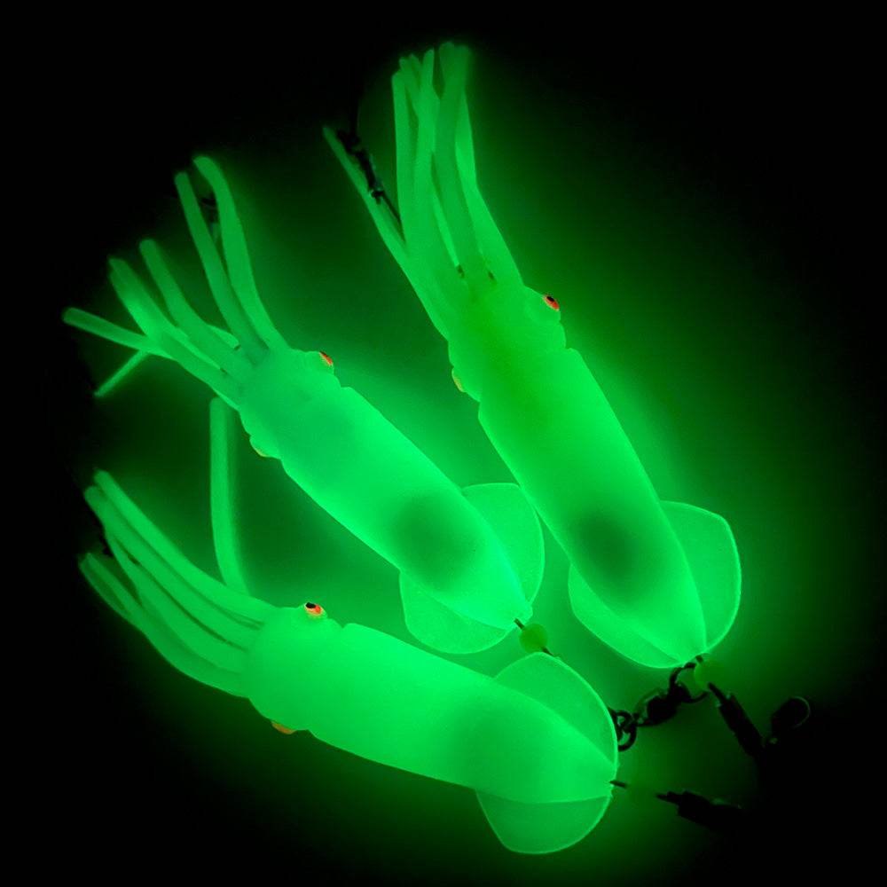 PROBEROS® 1Pcs 26cm Luminous Octopus Skirts 64g Saltwater Glow Squid Skirts Grouper Tuna jig Artificial Bait Outdoor Fishing - Proberos