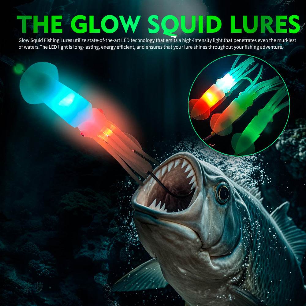 PROBEROS® 1Pcs 26cm Luminous Octopus Skirts 64g Saltwater Glow Squid Skirts Grouper Tuna jig Artificial Bait Outdoor Fishing - Proberos