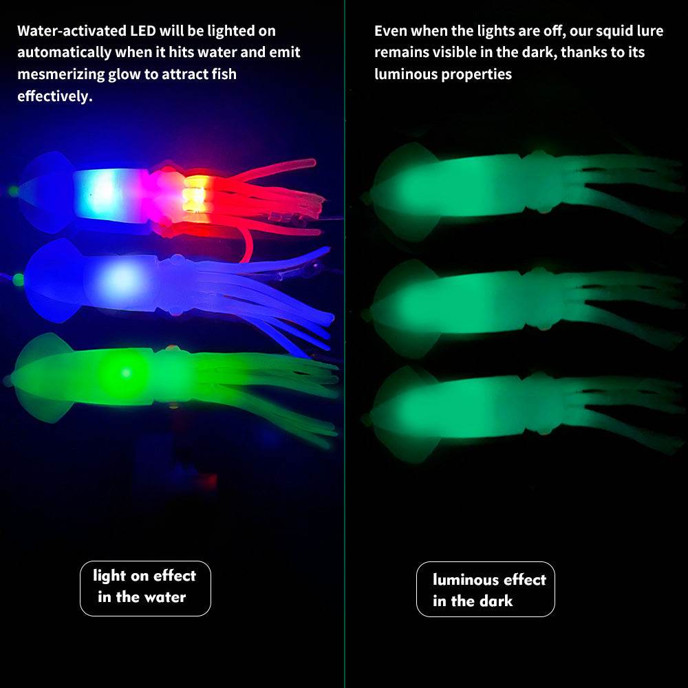 PROBEROS® 1Pcs 26cm Luminous Octopus Skirts 64g Saltwater Glow Squid Skirts Grouper Tuna jig Artificial Bait Outdoor Fishing - Proberos