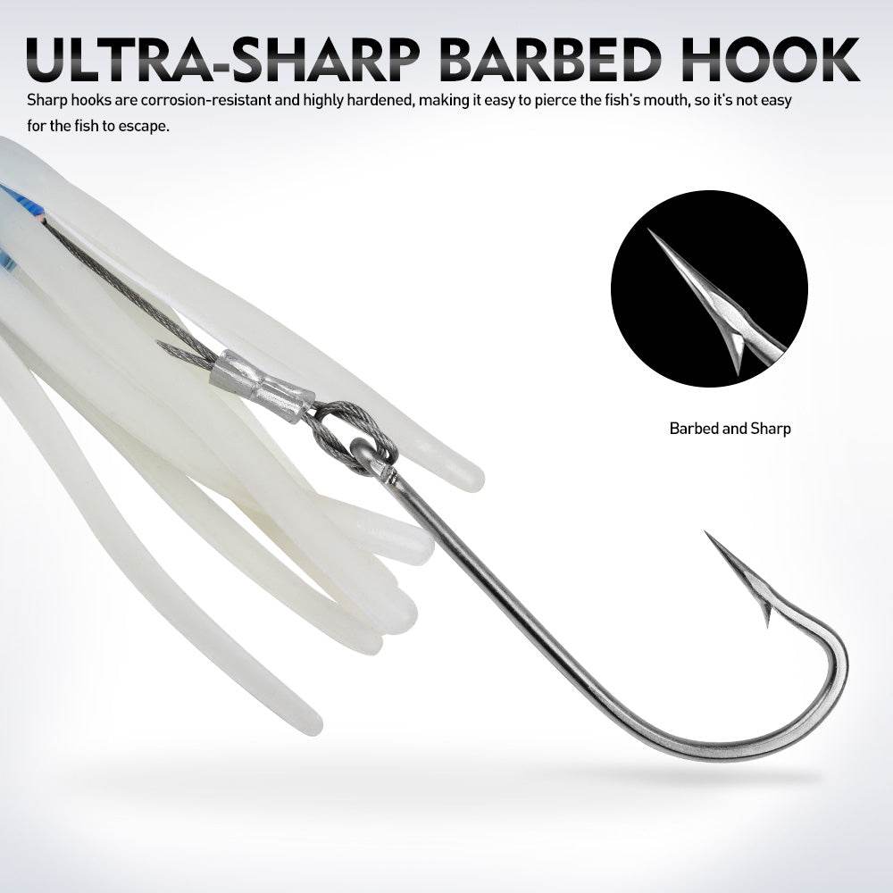 PROBEROS® 1Pcs 26cm Luminous Octopus Skirts 64g Saltwater Glow Squid Skirts Grouper Tuna jig Artificial Bait Outdoor Fishing - Proberos
