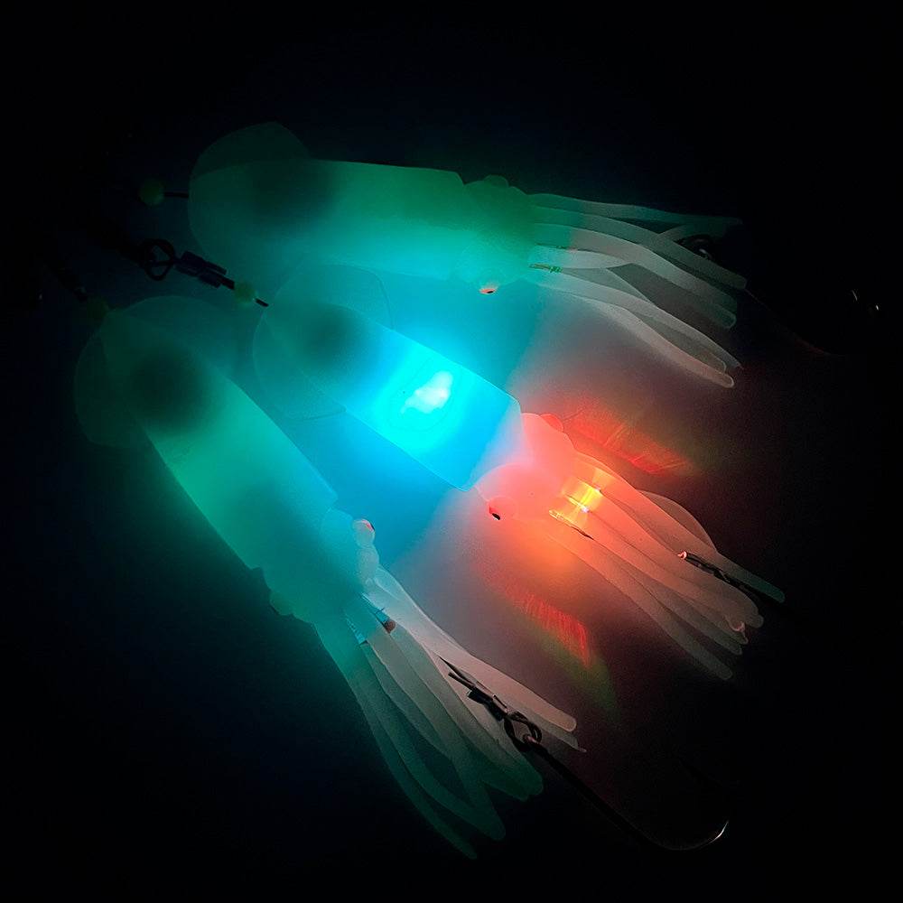 PROBEROS® 1Pcs 26cm Luminous Octopus Skirts 64g Saltwater Glow Squid Skirts Grouper Tuna jig Artificial Bait Outdoor Fishing - Proberos