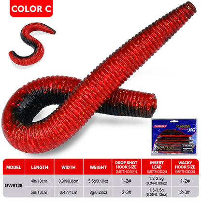 SUNLURE DW6128 Senko Ribbed Soft Stick Worms 10Pcs | 4in 5in