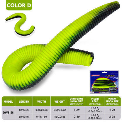 SUNLURE DW6128 Senko Ribbed Soft Stick Worms 10Pcs | 4in 5in