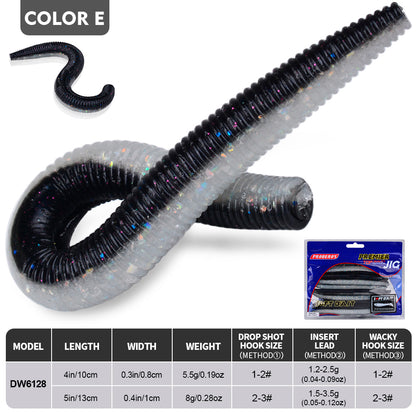 SUNLURE DW6128 Senko Ribbed Soft Stick Worms 10Pcs | 4in 5in
