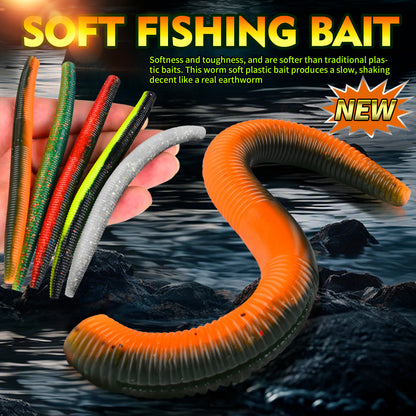 SUNLURE DW6128 Senko Ribbed Soft Stick Worms 10Pcs | 4in 5in