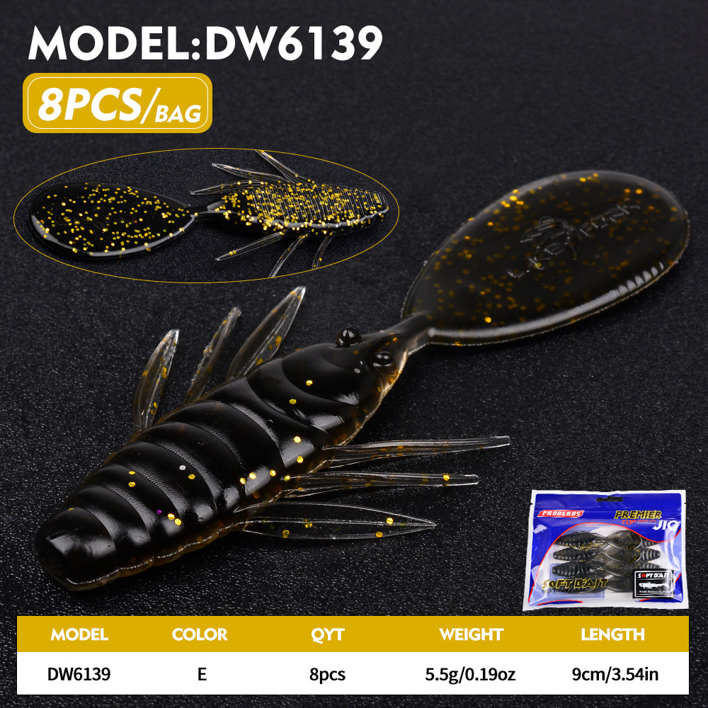 PROBEROS 5-Color Ribbed Fish Body Flat Tail Soft Bait 5.5g/9cm Artificial Silicone Wobbler Swimming Bait 8PCS/Bag Bass Saltwater Fishing Lures - E / ... PROBEROS 5-Color Ribbed Fish Body Flat Tail Soft Bait 5.5g/9cm Artificial Silicone Wobbler Swimming Bait 8PCS/Bag Bass Saltwater Fishing Lures - E / ...