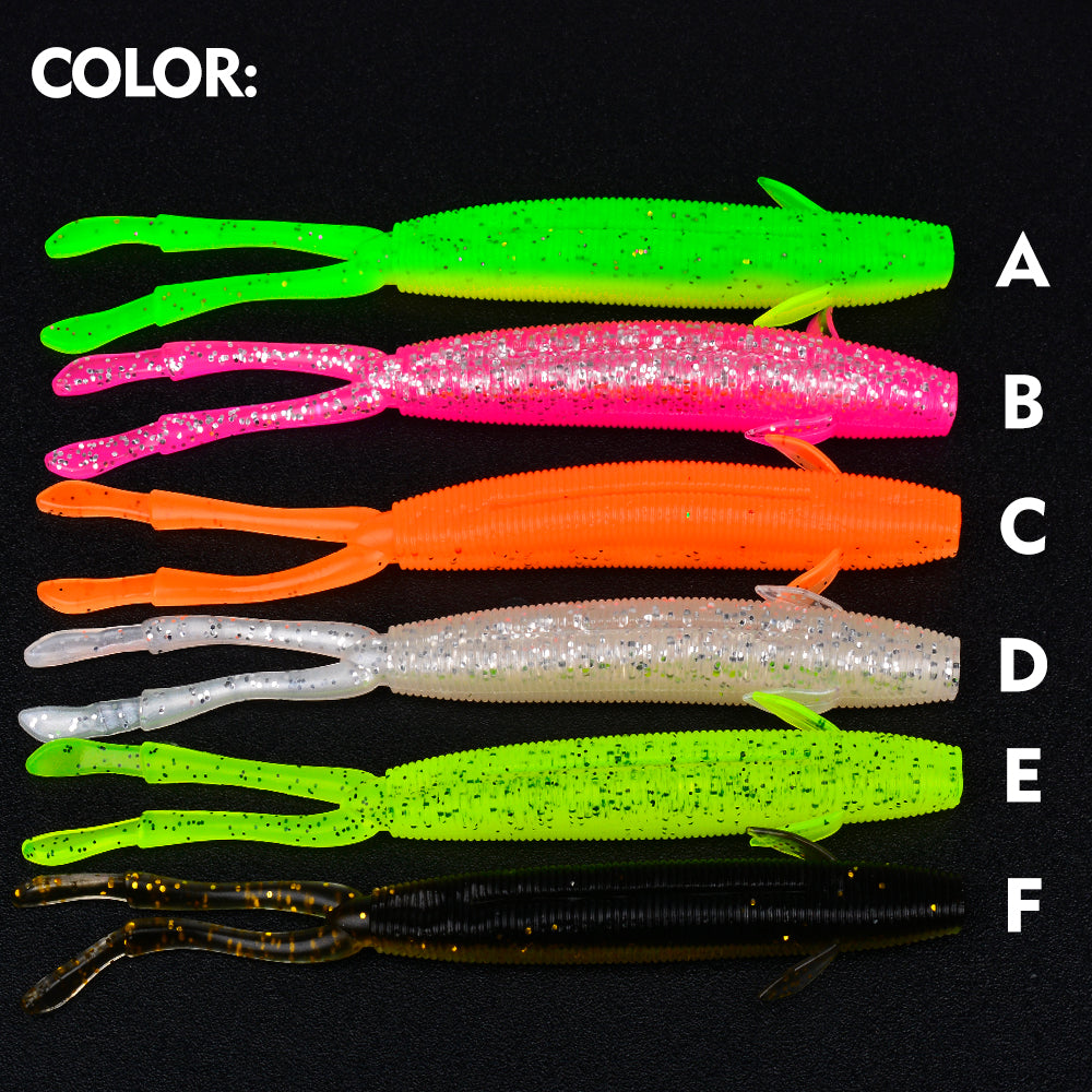 PROBEROS 6pcs/Bag Soft Lures Multicolour Colors Silicone Fishing Lures 12.5cm&8g Jigging Wobblers Artificial Swimming Bait Bass Seawater Fishing Tackle